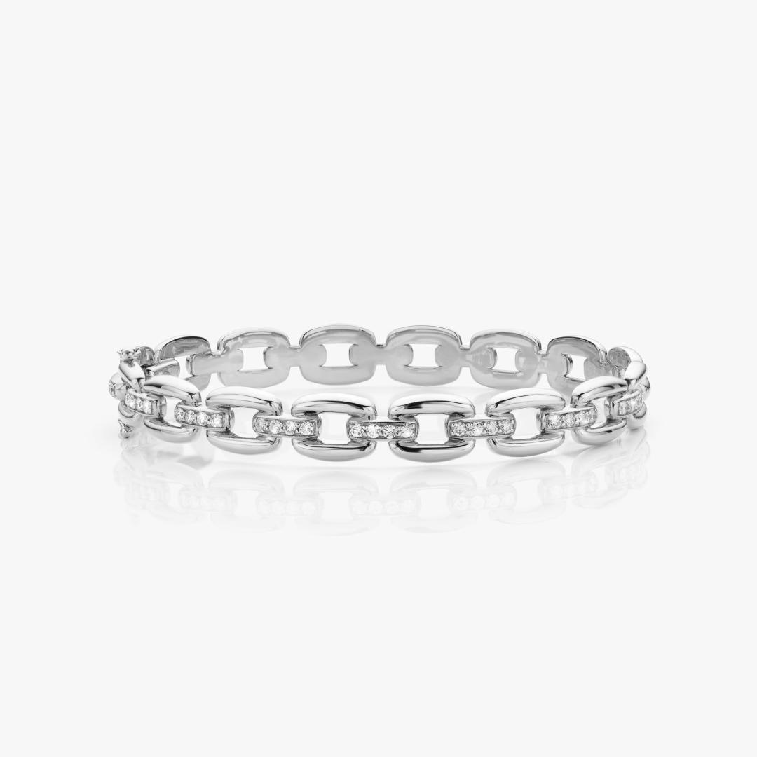 White gold en diamonds Link Bracelet made by Atelier Wittmann