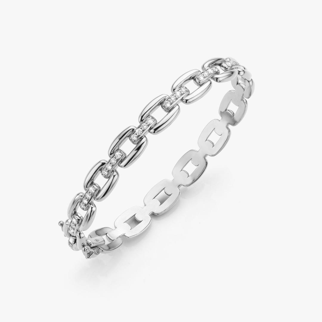 White gold en diamonds Link Bracelet made by Atelier Wittmann