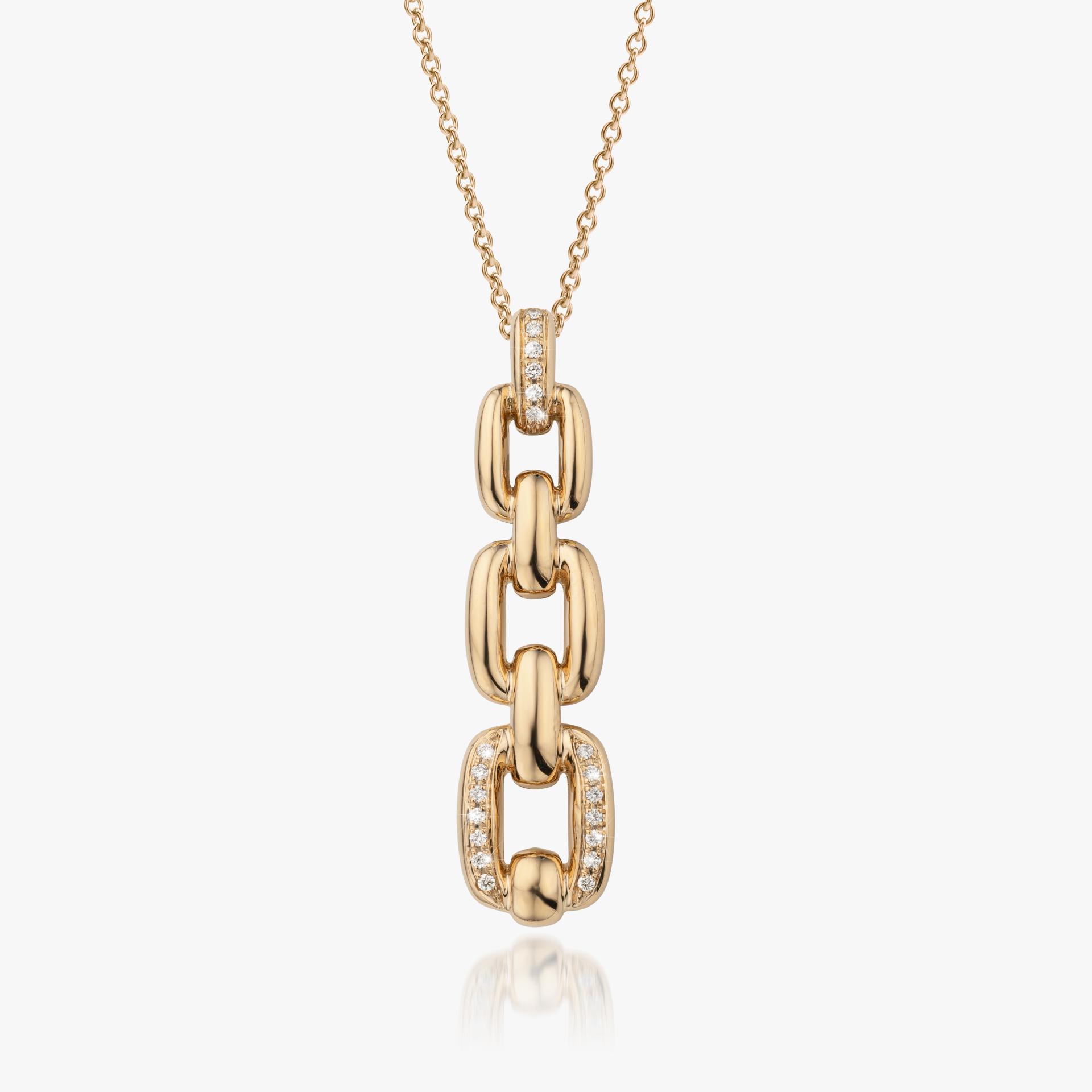 A Mini-Link pendant in rose gold with a total diamond weight of 0.19 carats. made by Atelier Wittmann