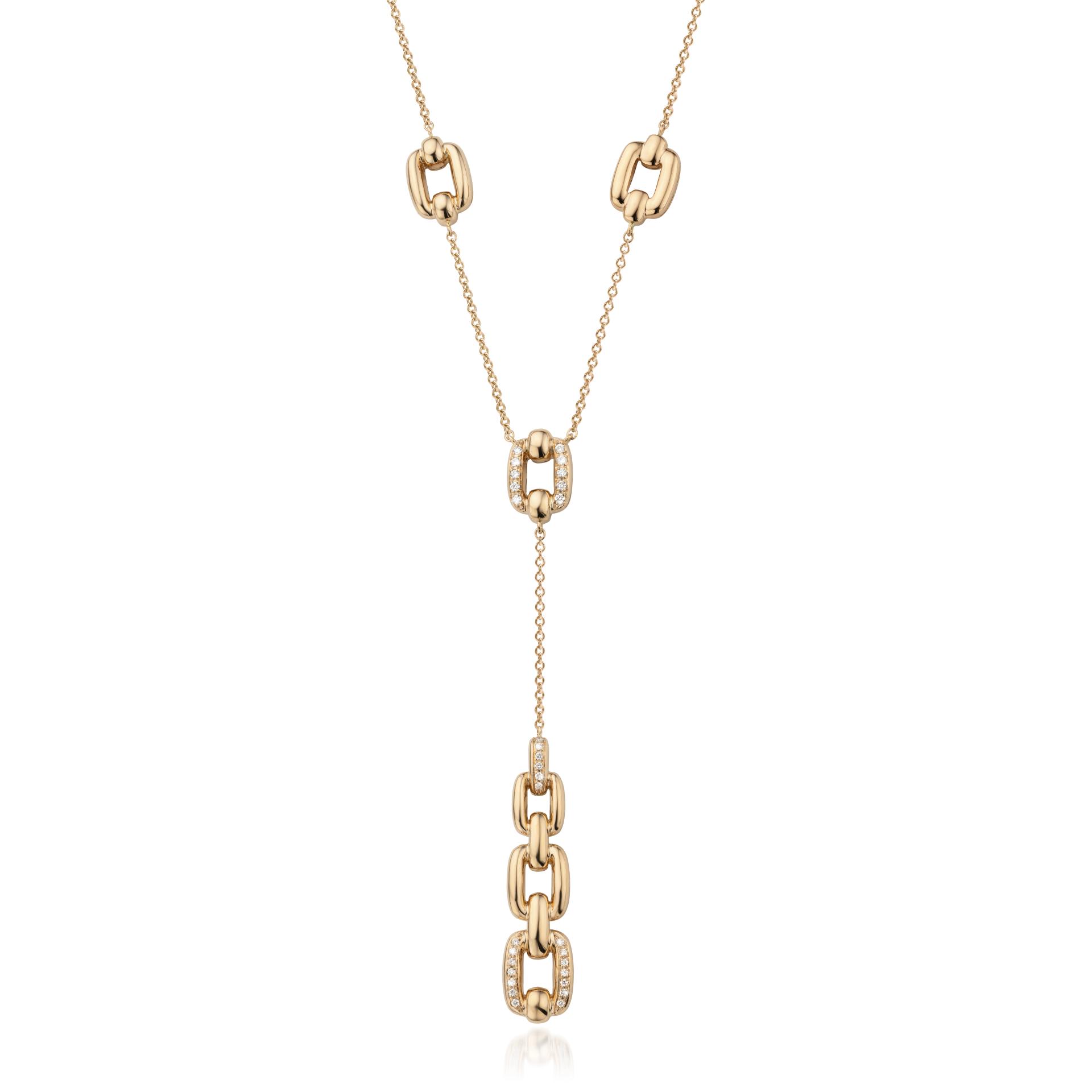 A Mini-Link pendant in rose gold with a total diamond weight of 0.19 carats. made by Atelier Wittmann